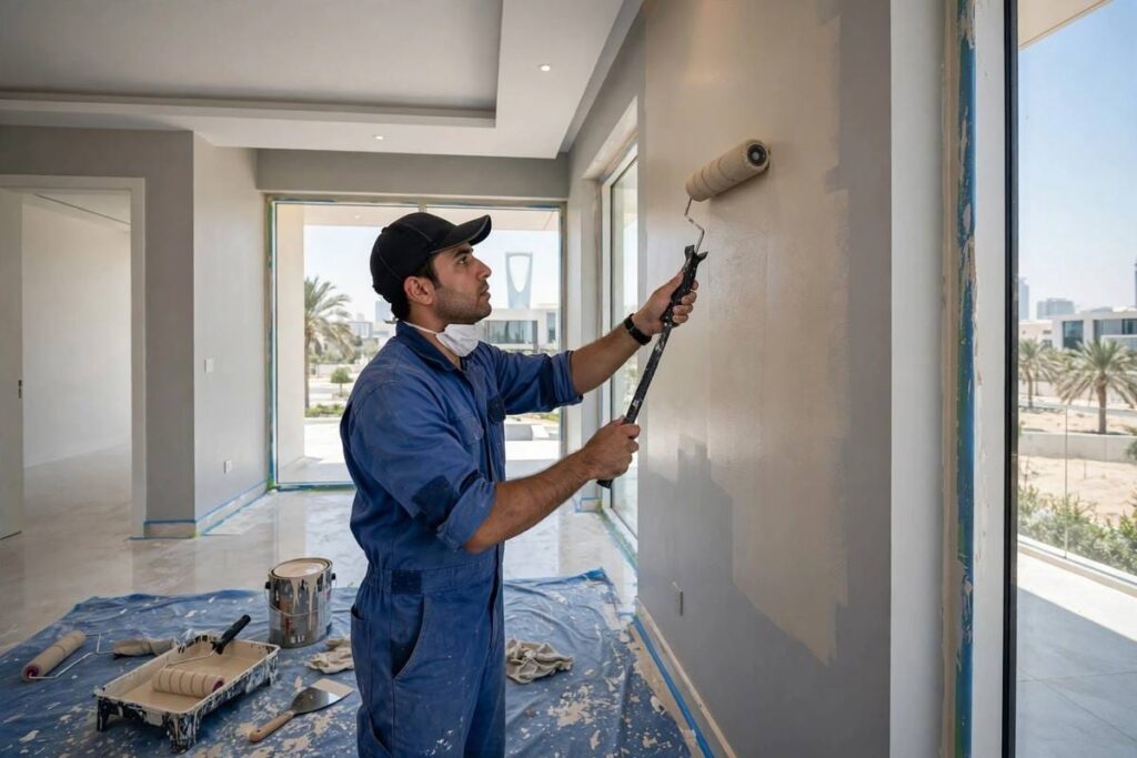 فني نقاشة دهانات الرياض 0555042403 - دهان فلل وشقق