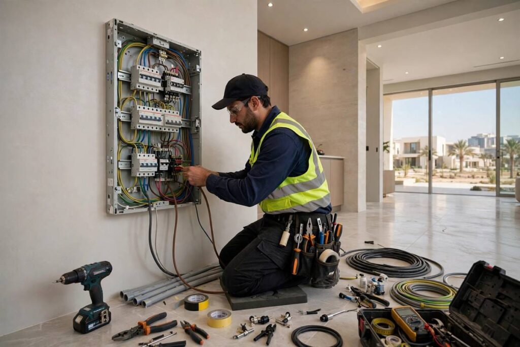 كهربائي منازل بالرياض - فحص لوحة كهرباء - المصطفي 0555042403