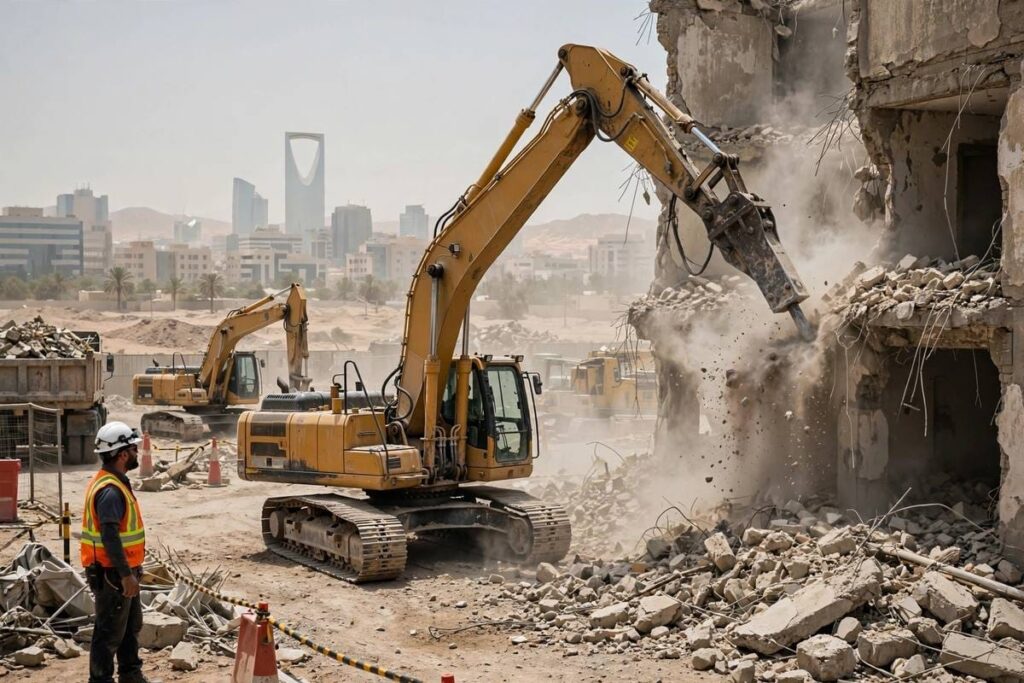 مقاول هدم بالرياض 0555042403 - هدم مباني وفلل مع الترحيل